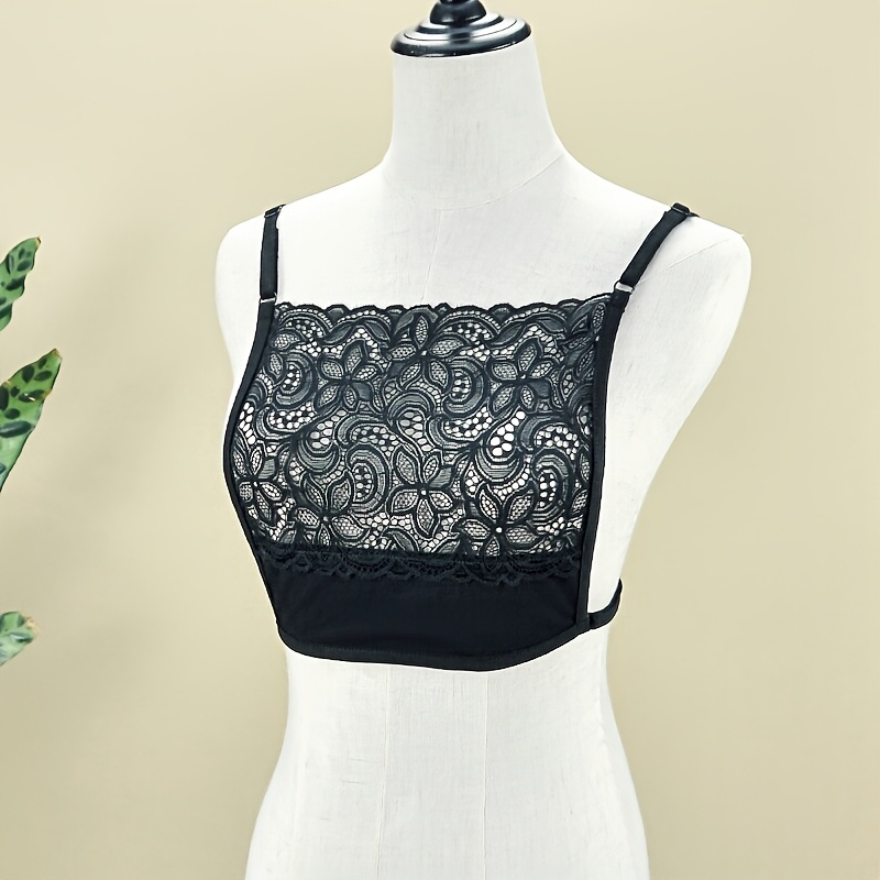 TEMU 1pc Camisole Bustier en Dentelle, Robe à Col , Sous-Bustier Fausse