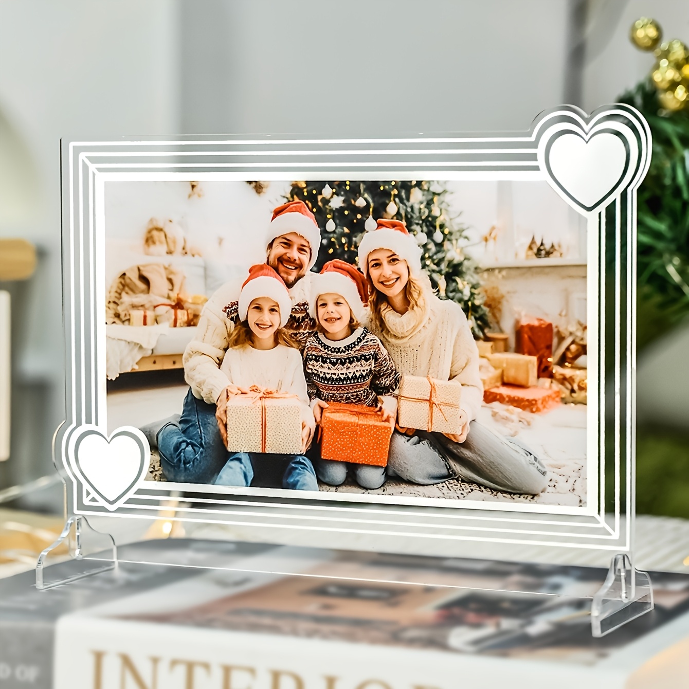 TEMU 2d Flat Personalized Photo Acrylic Decorative Picture Frame, Customized Photo/text/image --customized Photo, Desktop Decoration, Photo Gift For