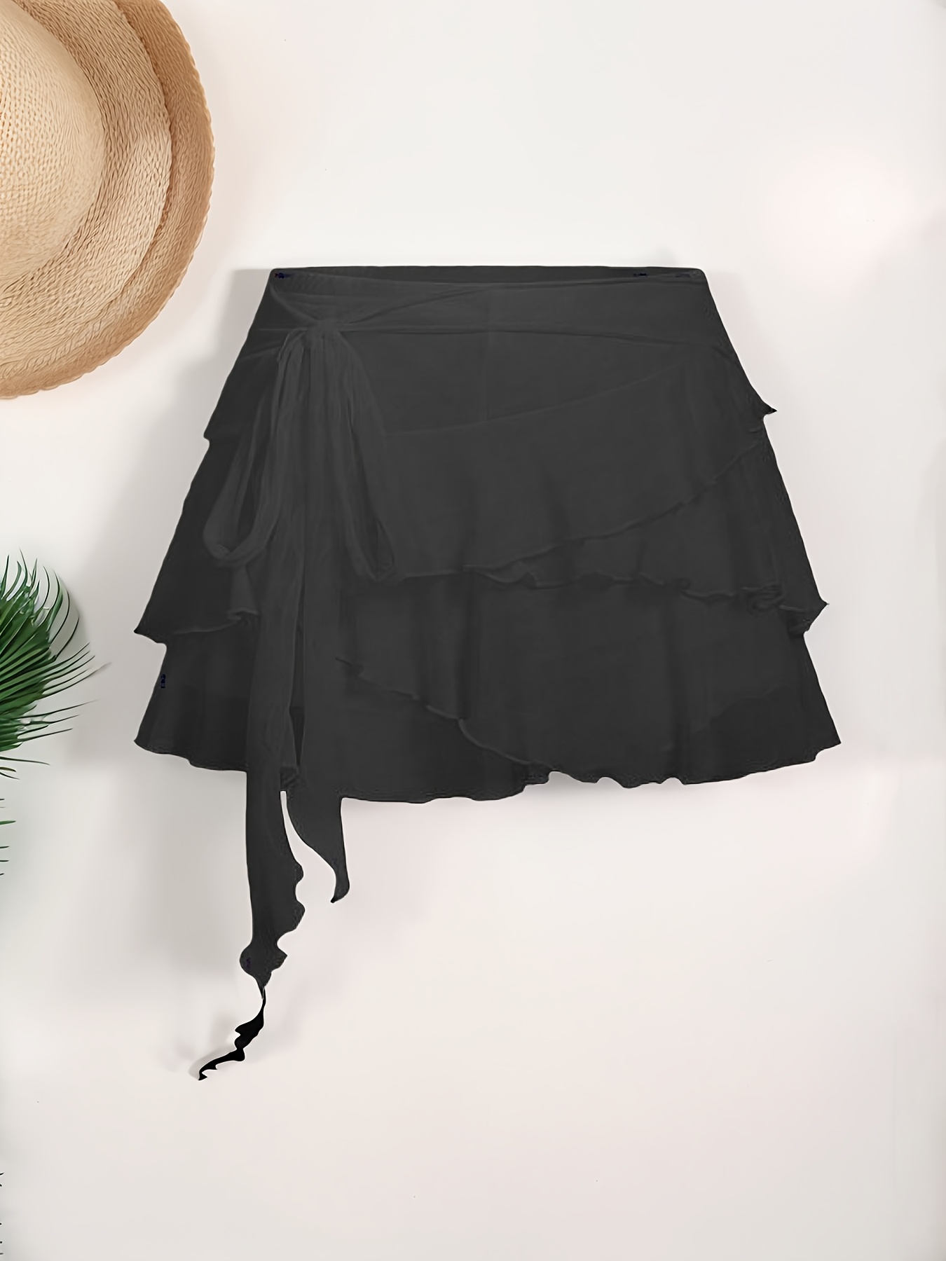 women's high waist ruffle tiered skort flowy boho mini skirt