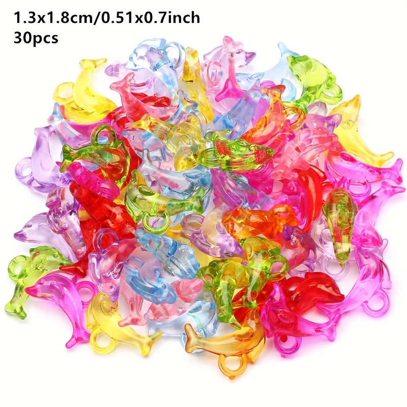 Image of 30pcs Colorful Little , Transparent Acrylic Material, Suitable For Diy Bracelet, Necklace, And Jewelry Making Decorative Accessories