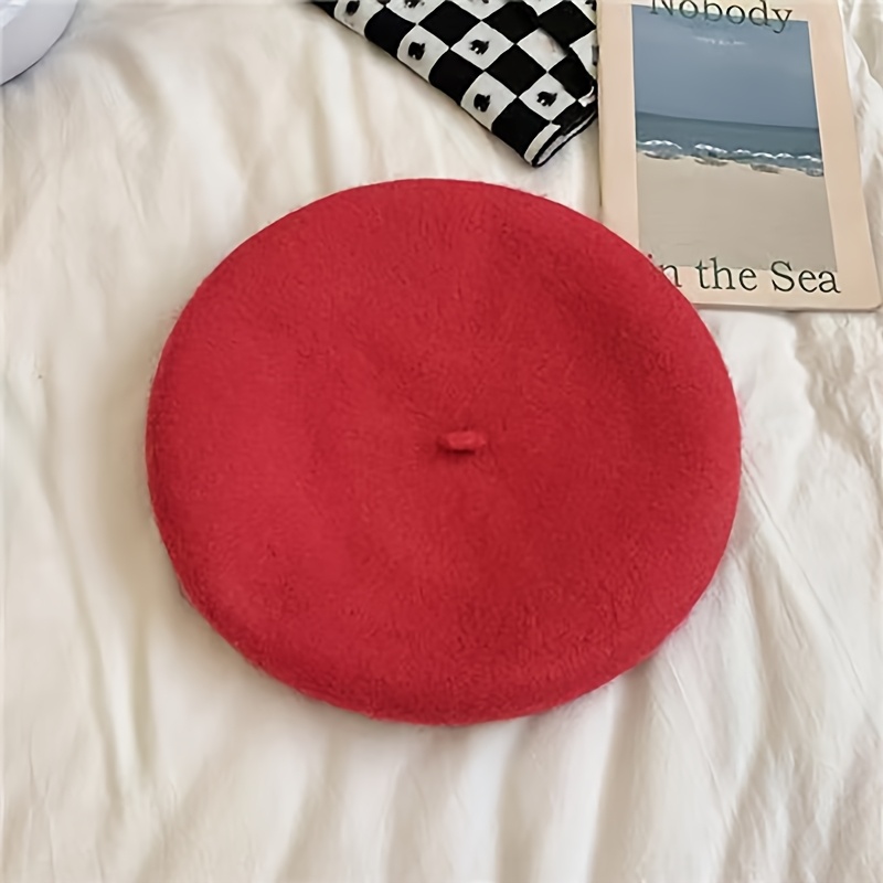 1pc Women's Beret - Breathable Black With Elastic Closure, French Shaped (for), Versatile For Daily Wear, Parties, & - (hand Wash/) - Casual Elegant Hat