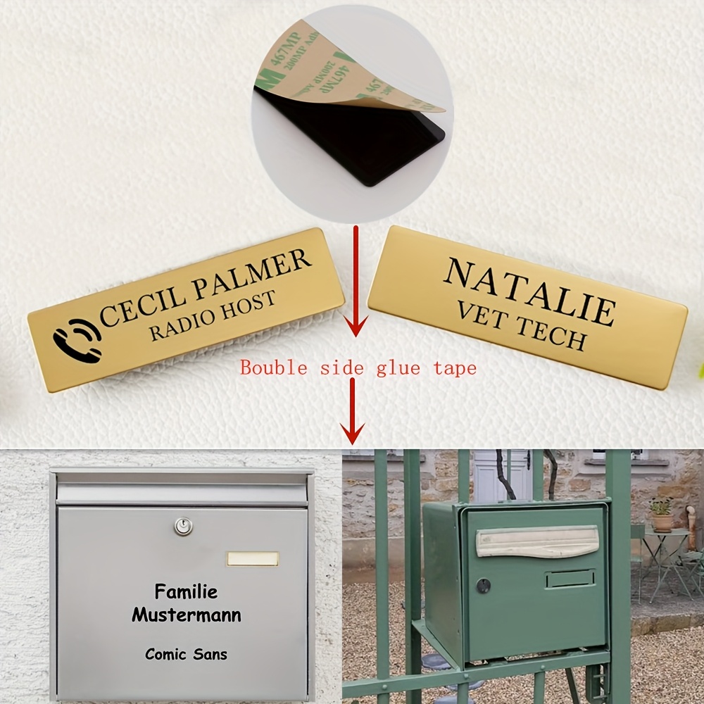 

Custom Engraved Stainless Steel Mailbox Sign - Personalized Name Plaque, Outdoor Decor Accessory For Mailboxes, Compatible With Cecil & Vet Tech Hosts, Mailbox Decoration