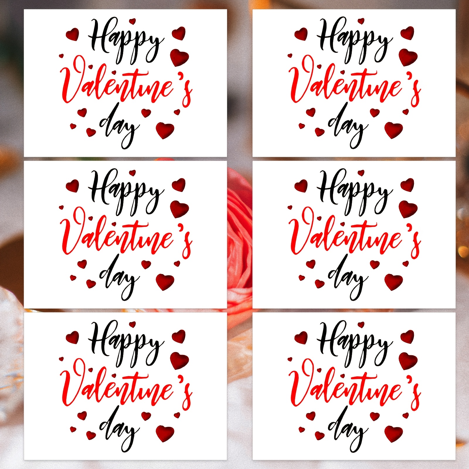 

6pcs Valentine's Day Heart Stickers Letters Balloon Stickers Balloons Stickers Valentines Decorative Party Floral Packaging Stickers (happy Valentine's Day)