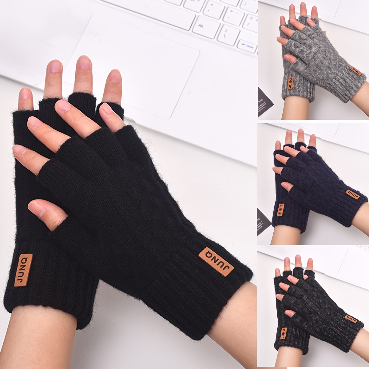 

Unisex Half Finger Gloves, 100% Acrylic Knit Fabric, , Warm Portable Winter Wear