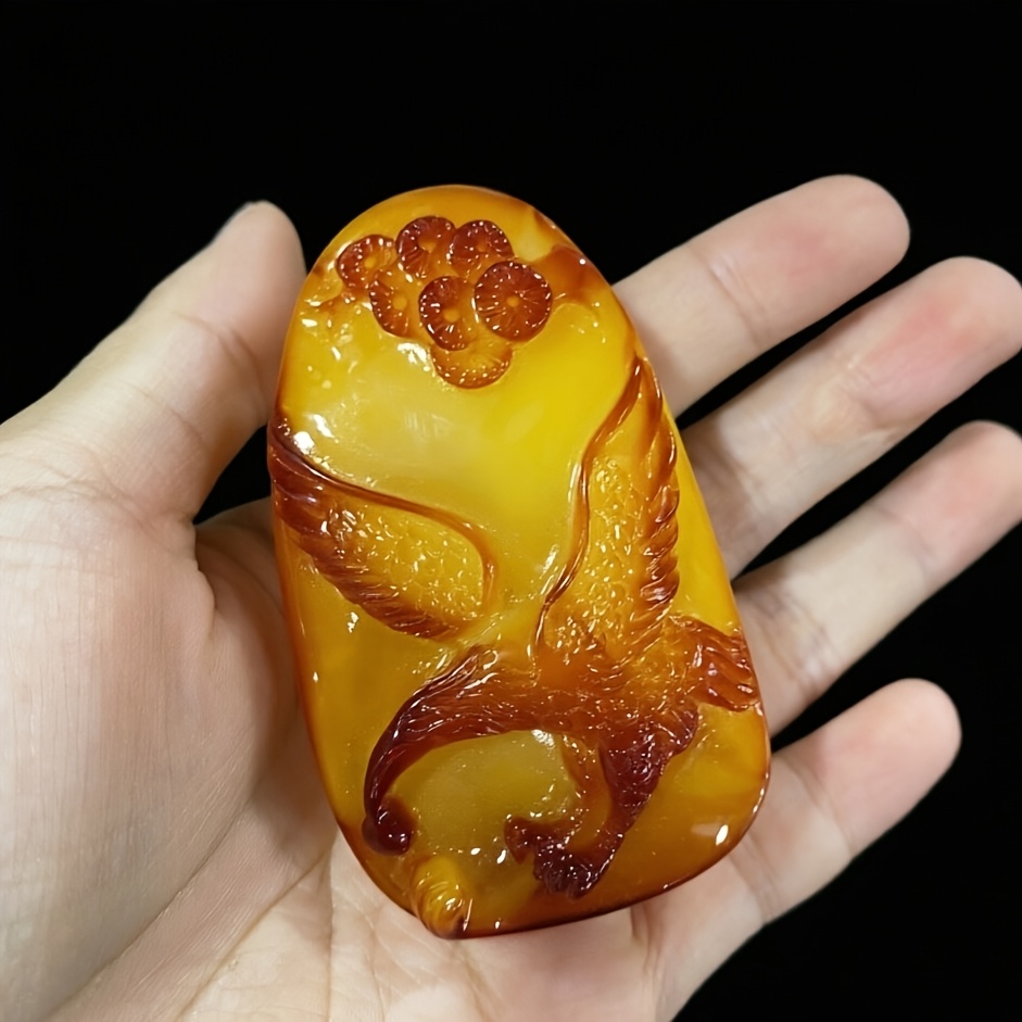 Unisex Natural Amber Beeswax Pendant Necklace, Versatile Gift