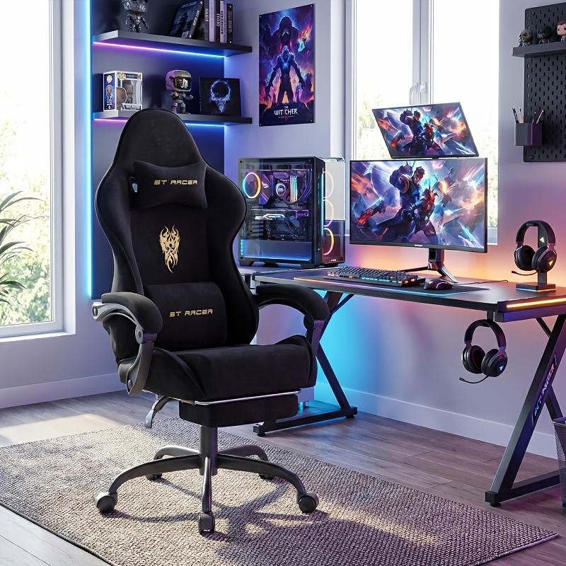 Woraum Gaming Chair With Footrest | 360° Rotating & 90-135° Reclining, Foam Material, Painted End, In Multiple Colors