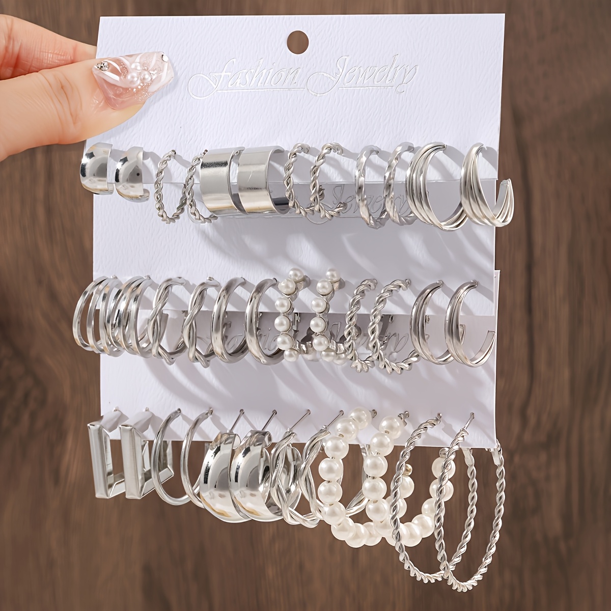 Geometric Square Earrings Set, Large Hoop Earrings