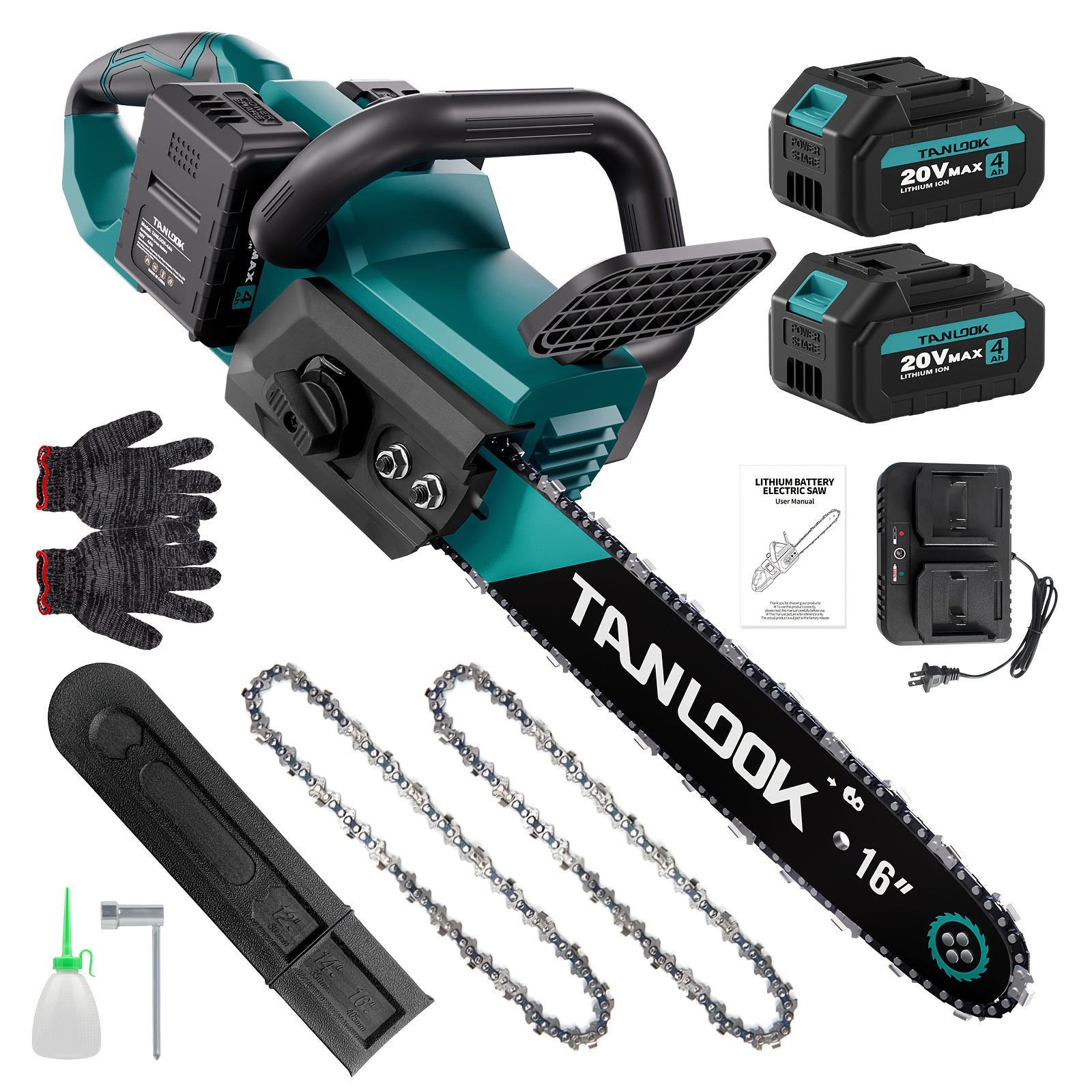 TEMU 16-inch Brushless Cordless Chainsaw With 2 Batteries- Power, Lightweight & Portable. Perfect For Tree Pruning, Wood Cutting, And Yard . An Ideal