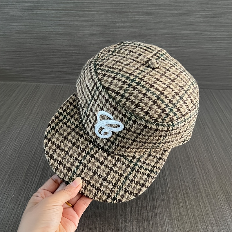 Spring And Autumn New Style Hat For Women, Retro Casual, Versatile Duck-bill Hat With Letter Embroidery, Flat-brim Baseball Cap For Men, Four-season Style