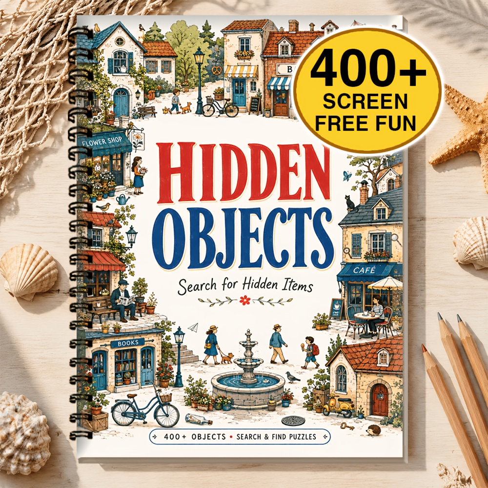 TEMU Libro de actividades " y Encuentra Colores" con objetos , más de 400 artículos ocultos y rompecabezas visuales, mientras coloreas, mejora la