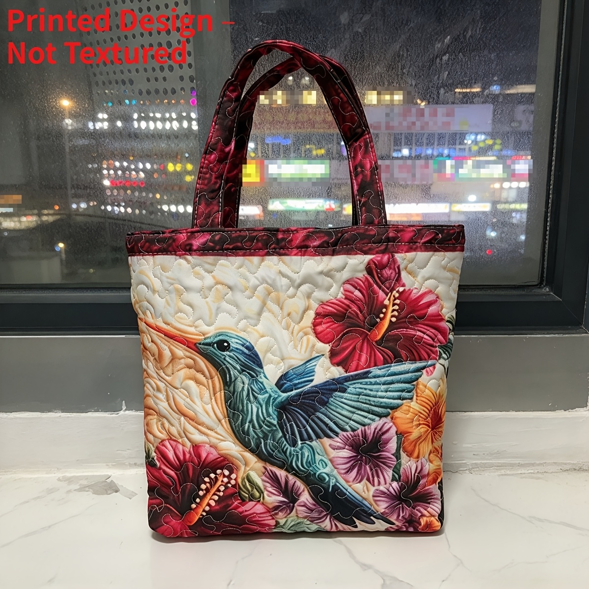TEMU Printed Design - Not Textured, Animal-themed Quilted Handbag, Unisex Style, Perfect For Travel, Vacation, And Daily Shopping