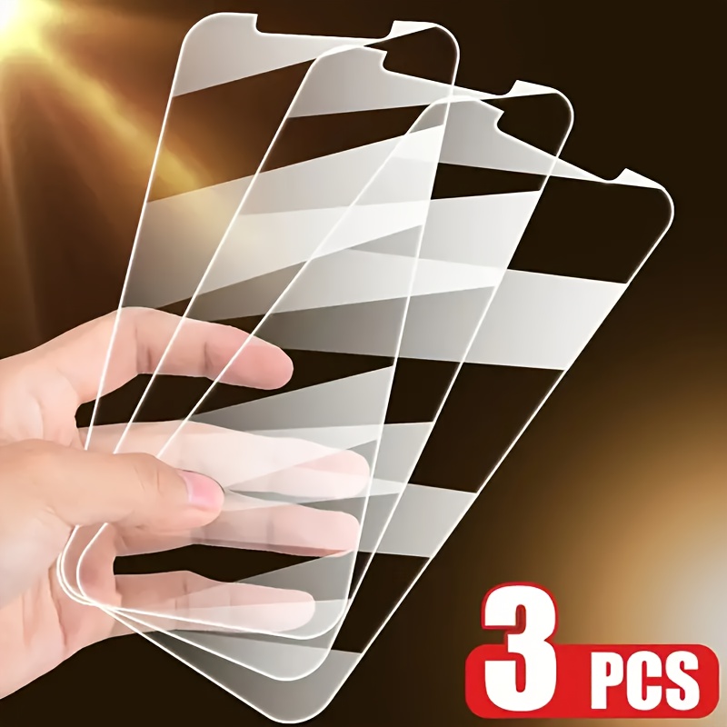 3pcs Premium Tempered Glass Screen Protector Film for iPhone 16 Pro Max Pro Plus, 15 14 13 12 11 Pro Max Plus, 12 Mini 13 Mini, X XR XS Max, 6/7/8 Plus, 7/8/SE2/SE3, 3pcs Full Cover Protection Film with HD Clarity, Anti-Scratch Design for iPhone