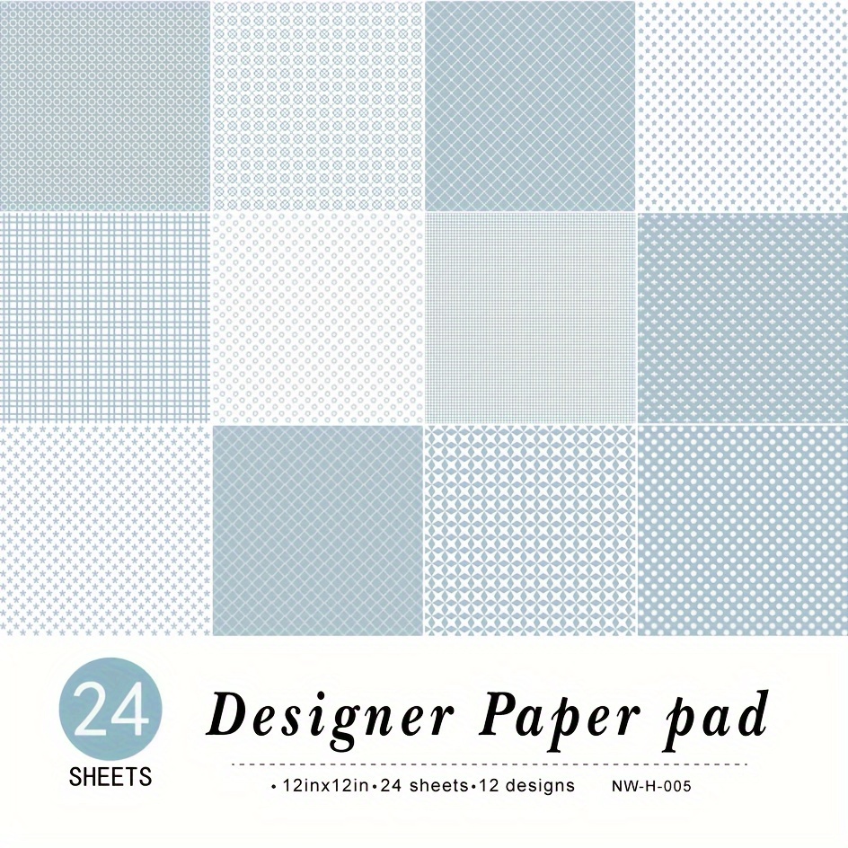 

24-pack 12"x12" Themed Seamless Pattern Paper, Scrapbooking & Crafting Pad, Decorative Designer Paper For Gift Wrapping, Albums, And Diy Projects