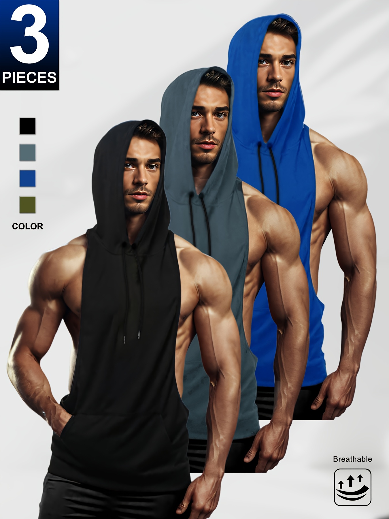 Pack De 3 Débardeurs PRO CLUB - Coupe Confort Homme - Tailles S à 5XL - Neuf Avec étiquettes