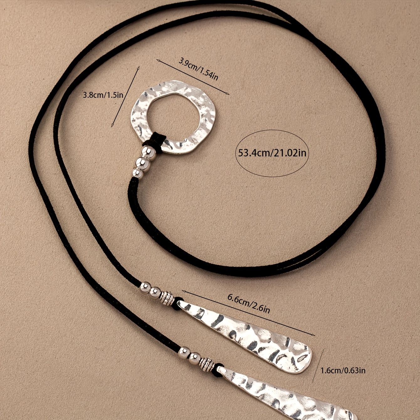 Bohemian Long Chain Necklace with Teardrop Pendant