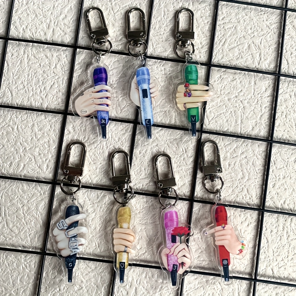 

1pc Acrylic Kpop Keychain, Double-sided Microphone Design, Carabiner Clip For Bags, Backpacks, And Phone Charms, Lightweight Music Festival Party Accessory, Ideal Gift For Christmas