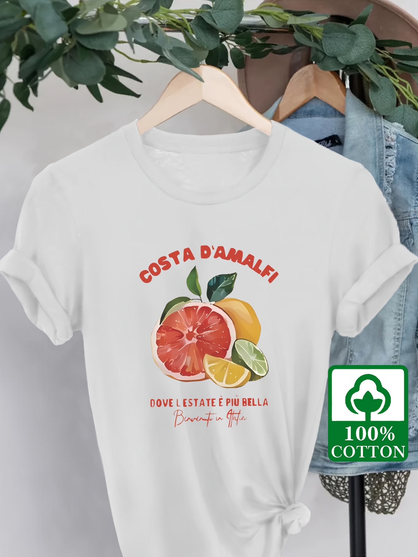 women's 100% cotton lemon series graphic t shirt black Temu Bahrain