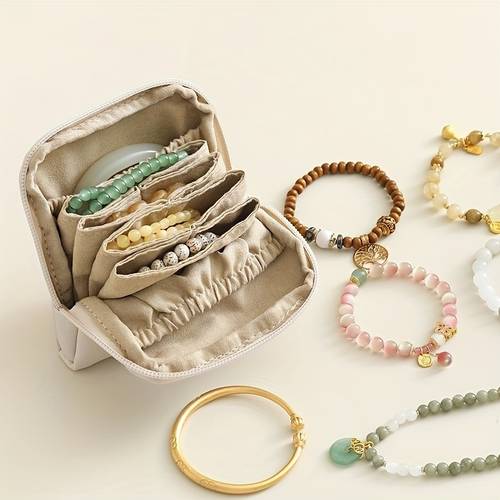 christmas gifts holiday presents travel jewelry bag pu storage bag velvet zipper pocket storage bag jewelry organizer box womens girl gift zipper jewelry bag travel business outing jewelry bag girl jewelry bag mothers day gift for mom