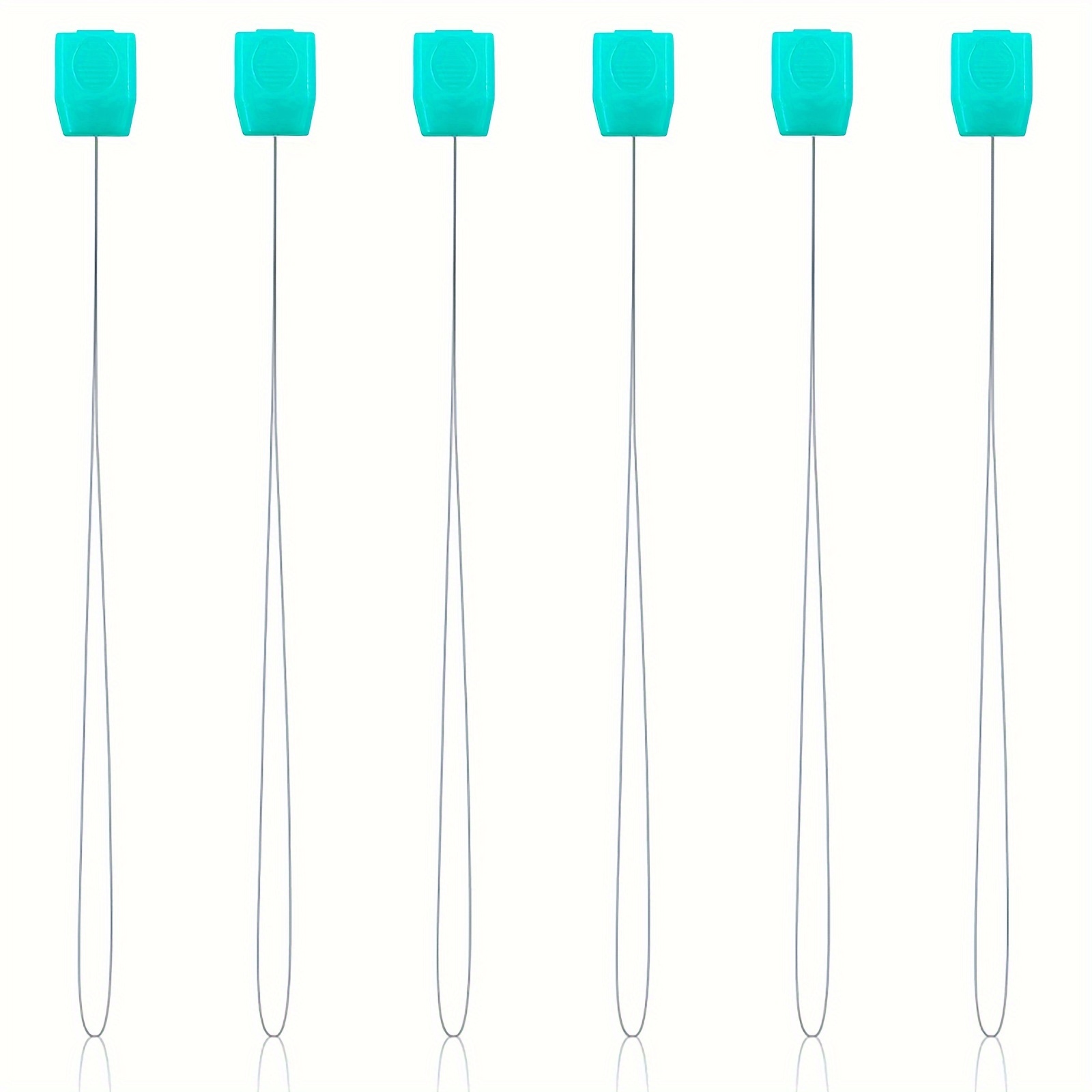 

6pcs Punch Needle Threaders, 9.8 Inches (25cm) Plastic Handles, Embroidery Stitching Tools, Suitable For 3.5mm & 5.0mm Punch Needles