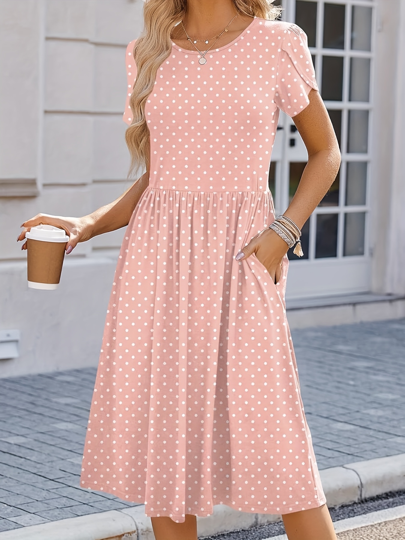 Damen Wollkleid - Gestrickt Mit Kordelzug