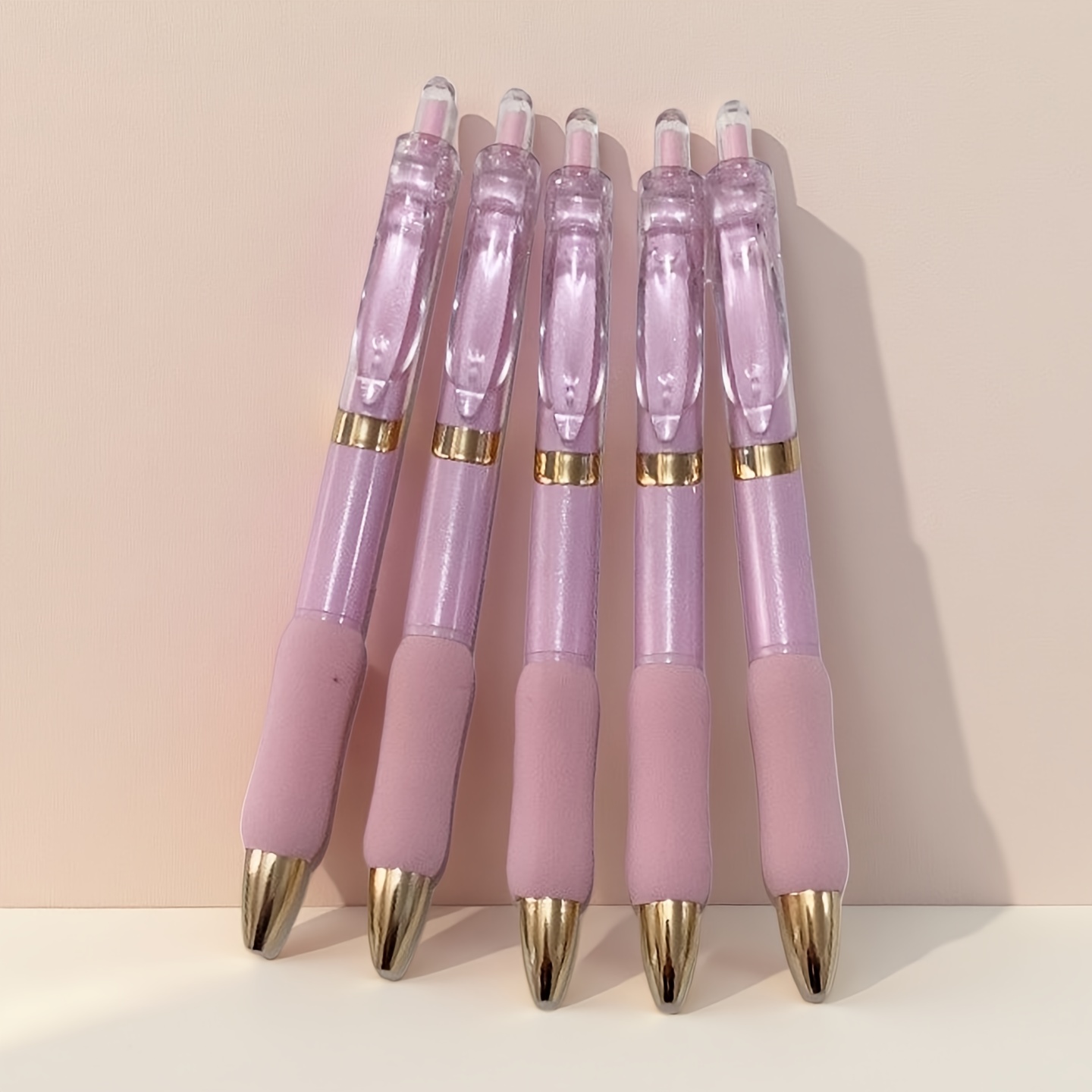 TEMU 5pcs Click Pens, Smooth Writing With Continuous Ink, 0.5mm Black Refill