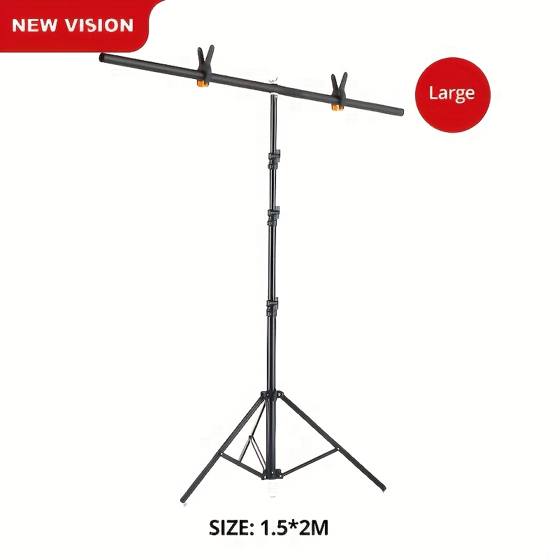 TEMU Ambitful T-shaped Backdrop Stand, Adjustable Height 42-200cm (16.54-78.74 Inches) Selectable Width 68-150cm (26.77-59.06 Inches), Portable And -