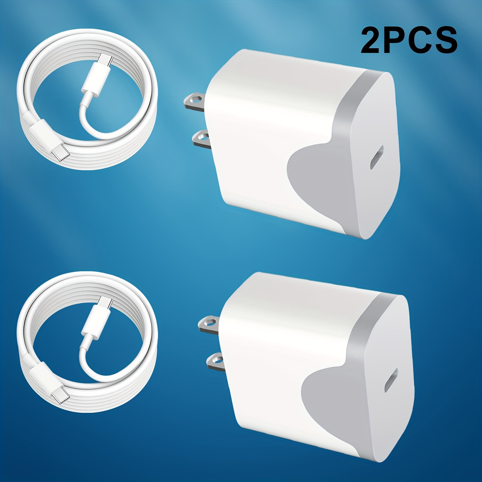 

2pcs Phone Charger Super Charger Usb C Wall Charger Compatible With Iphone 4ft Cable