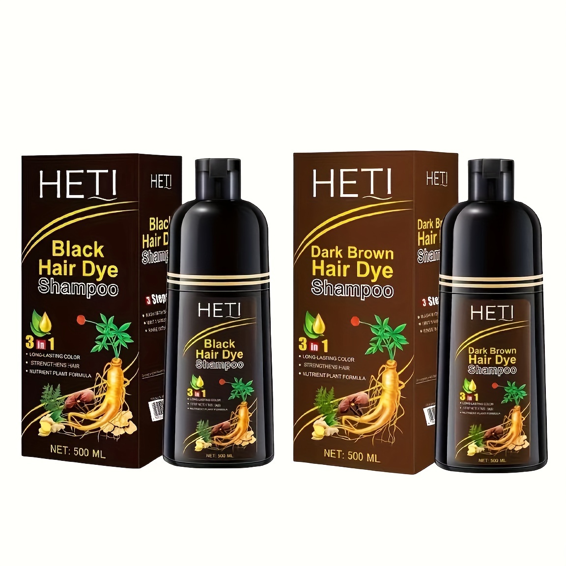 

500ml Ginseng Hair Color Shampoo, Convenient And Fast Coloring, Instant Hair Dye Shampooo For All Hair Types
