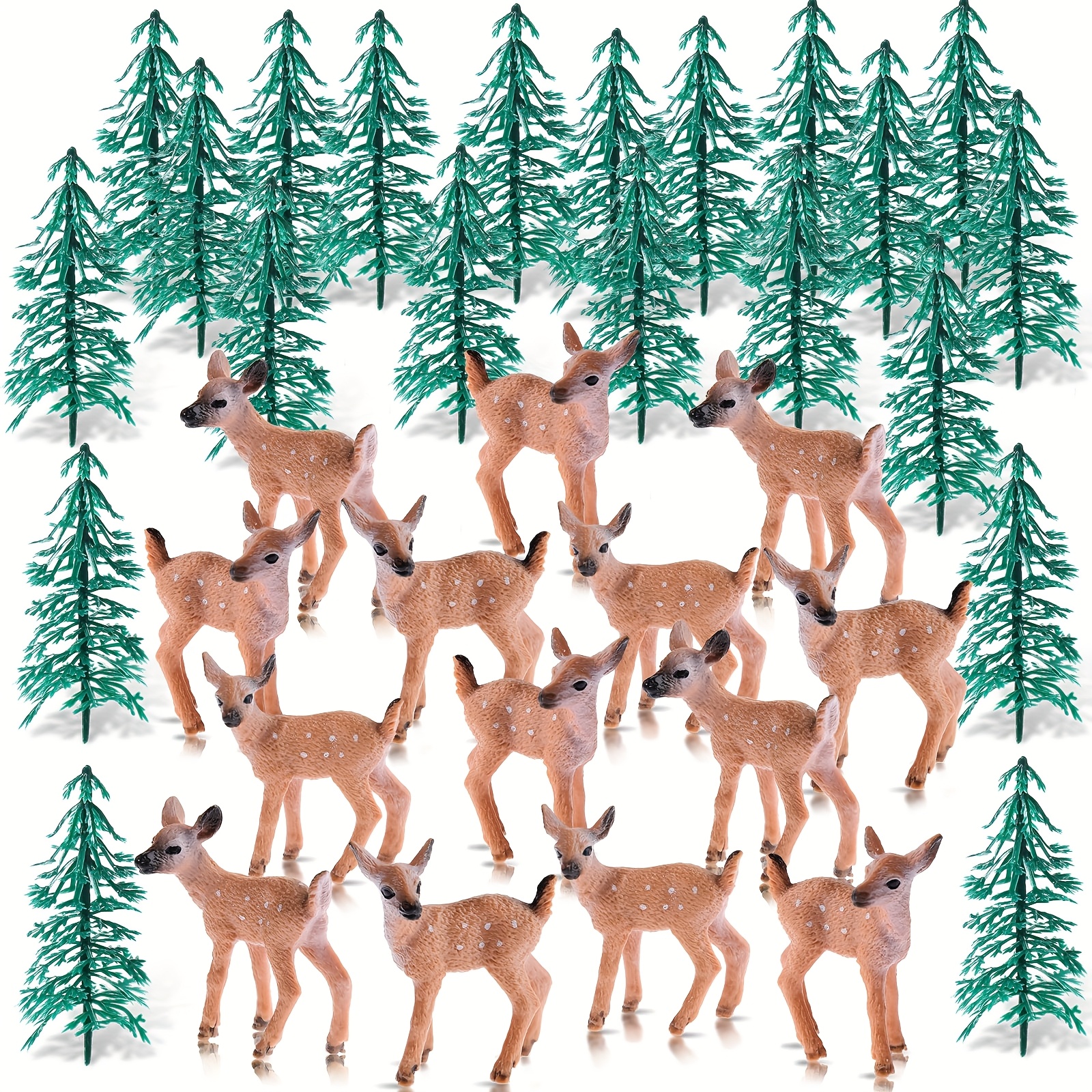 34pcs deer figures model trees miniature deer figurines Temu