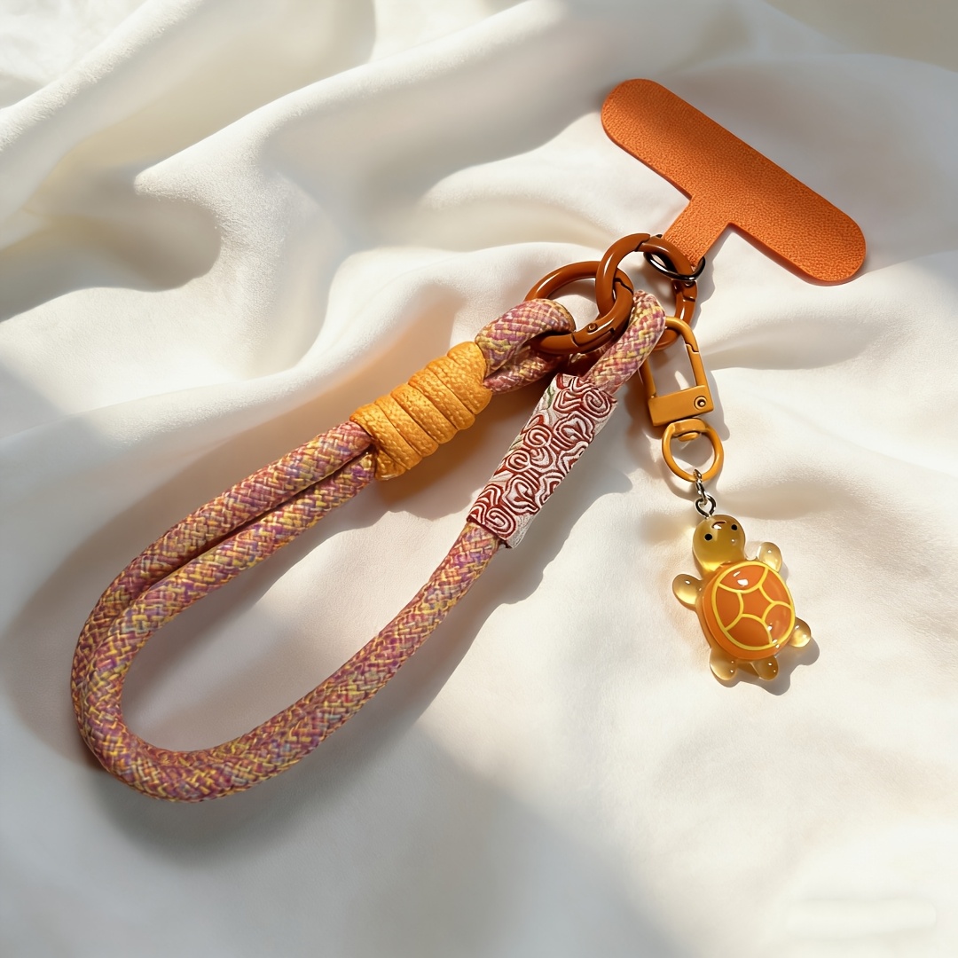 E-shop Mehrfarbiger Schlüsselanhänger mit Meeresschildkröte im Sommerurlaub-Stil mit Ozean-Thema, Handy-Umhängeband, verlustsichere Handschlaufe –