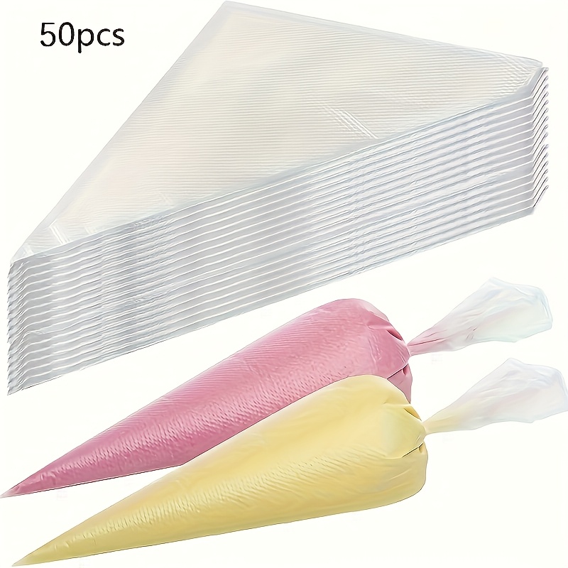 TEMU 100/50 Thick Disposable Piping Bags, Fondant Piping Bags, Pastry Decorating Bags, Baking Tools, Kitchen Accessories, Size: