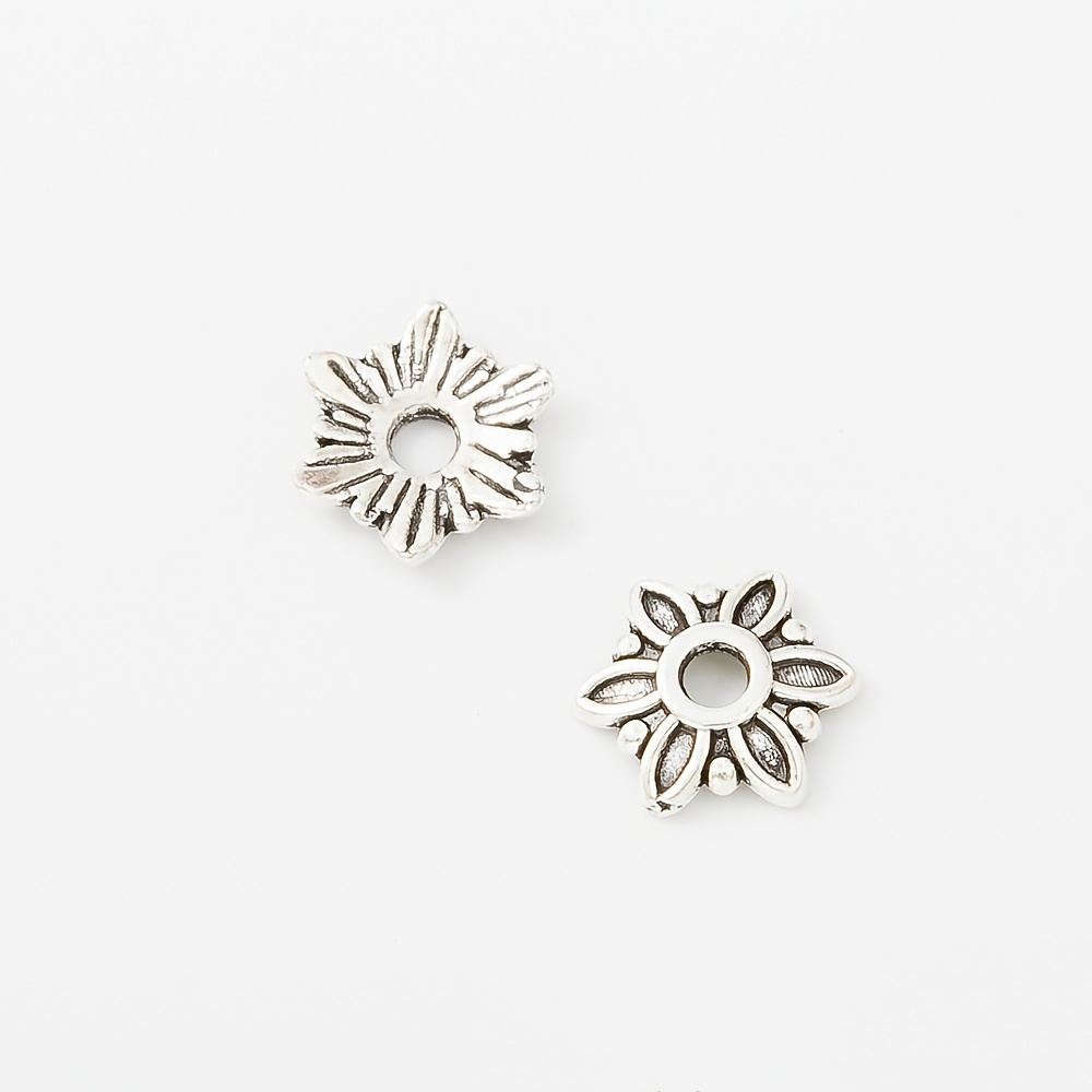 80pcs Filigree Flower Beads, Vintage Flower Caps