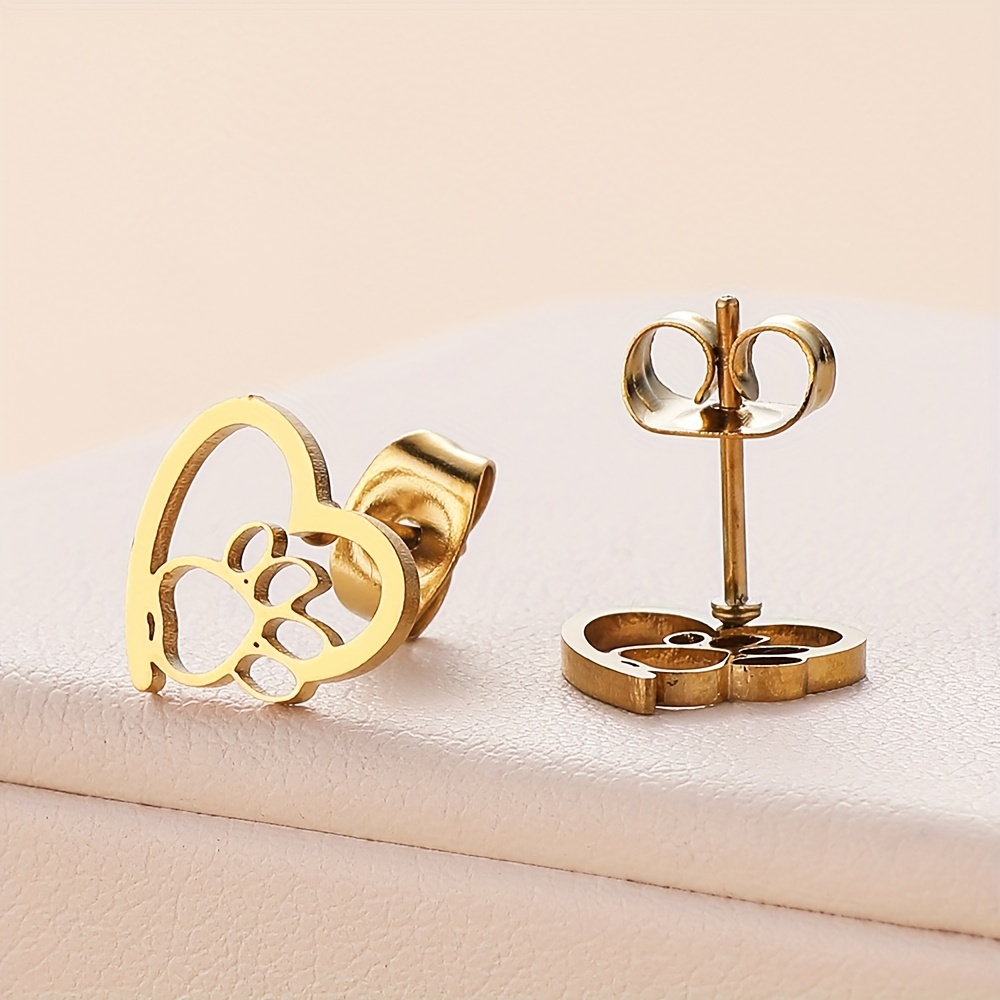 Image of Sole Of The Foot Heart Women's Stud Earrings Gift