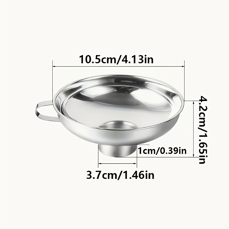 Image of Stainless Steel Kitchen Funnel With Handle, Food-grade Metal, Suitable For Jam, Sauce, Cooking Oil And Other Filters - Filterers Are Suitable For Home Canning And Food Preservation
