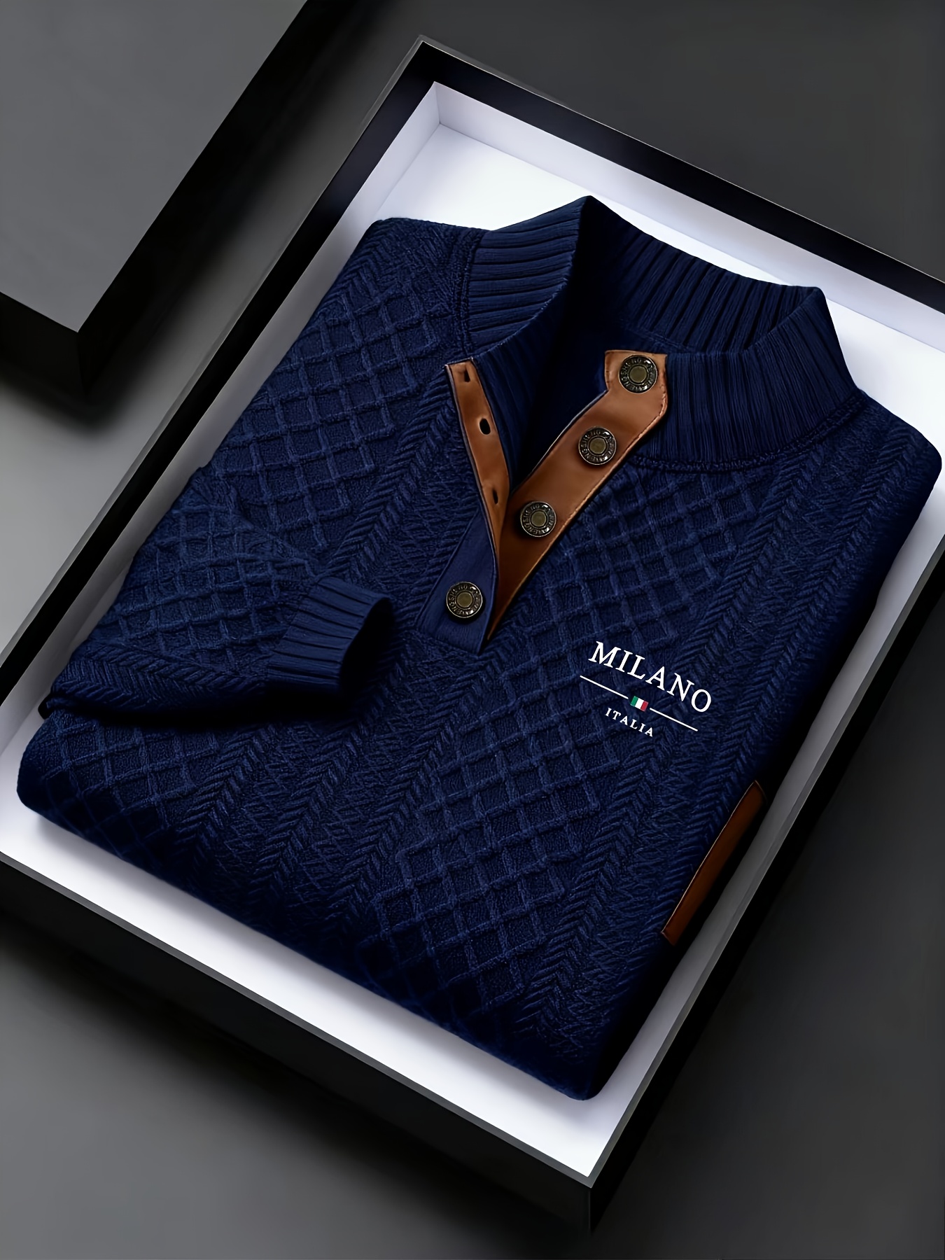 Heren Herfst-Winter Kerst Stand Collar Jacquard Gebreide Trui