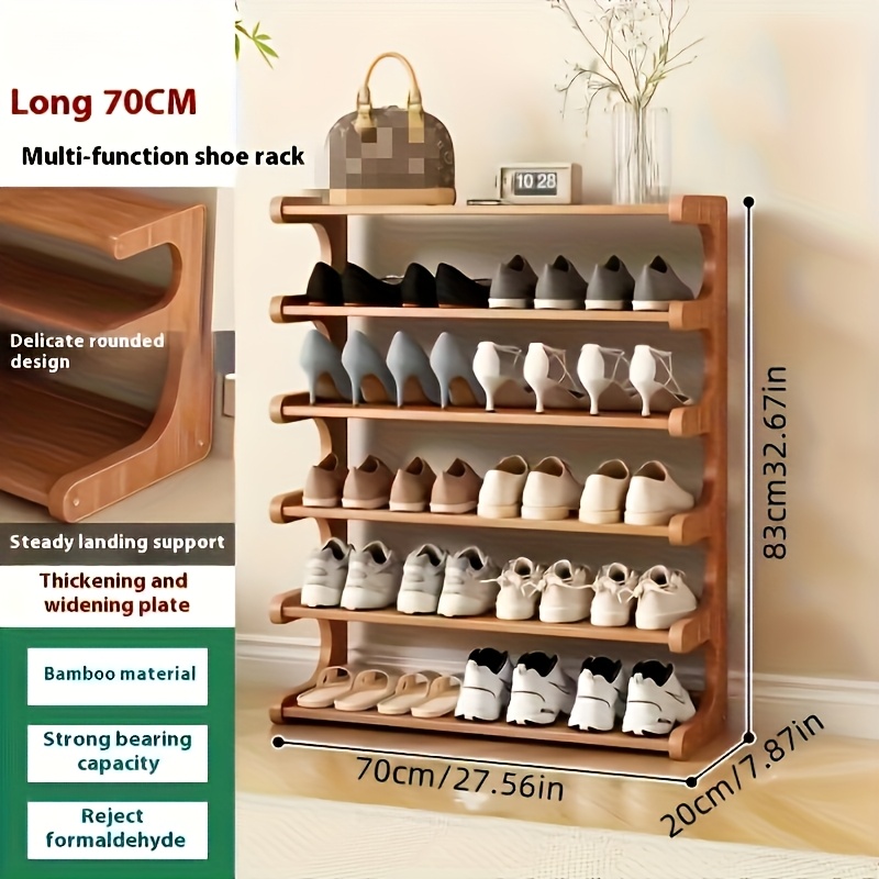 Space-Saving Bamboo Shoe Rack - Multi-Tier Freestanding Organizer with Natural Wood Grain *, Ideal for Dorms &amp; *, Easy to Assemble, Brown, Shoe Storage Organizer