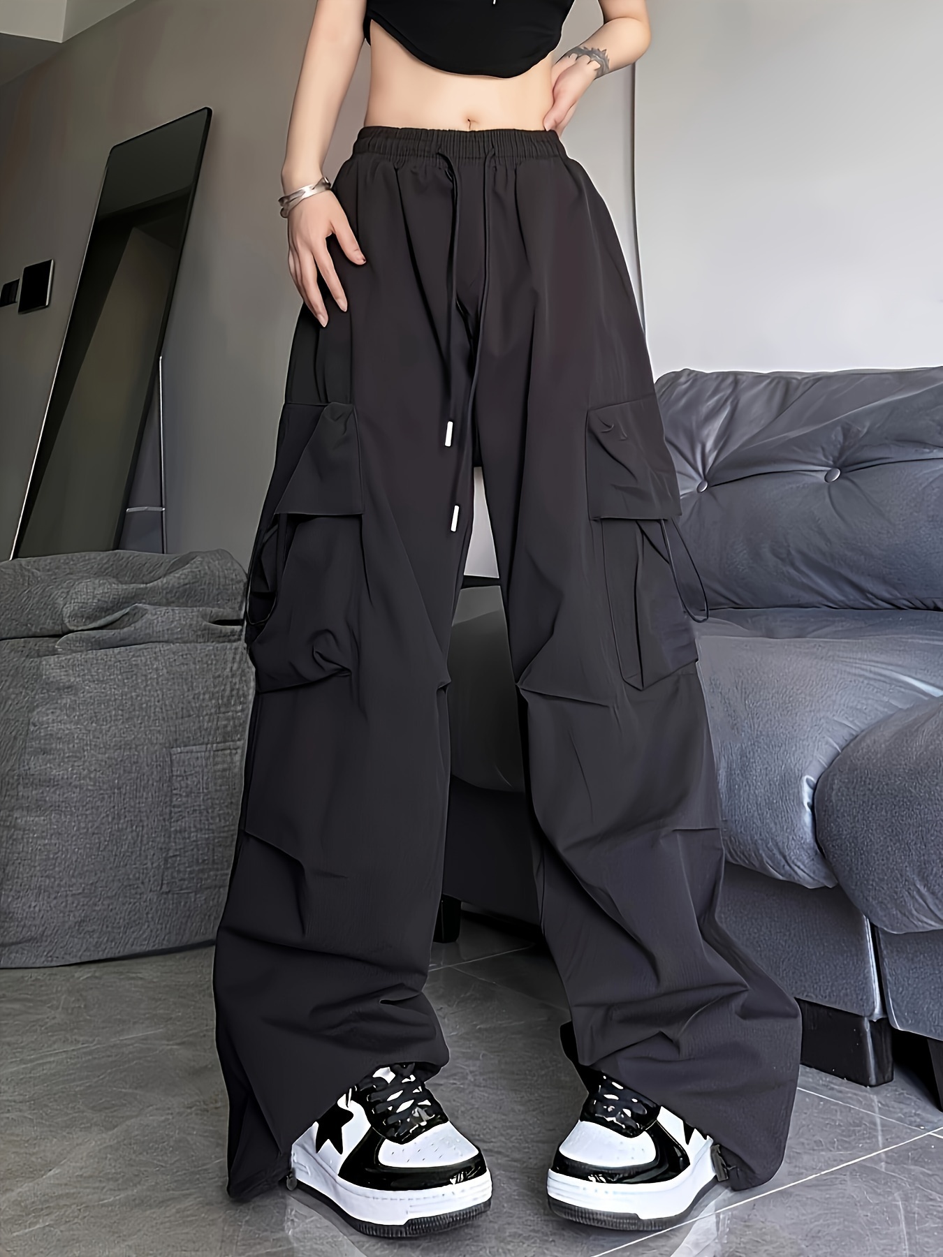 pantalones tipo cargo bolsillos pantalones Temu