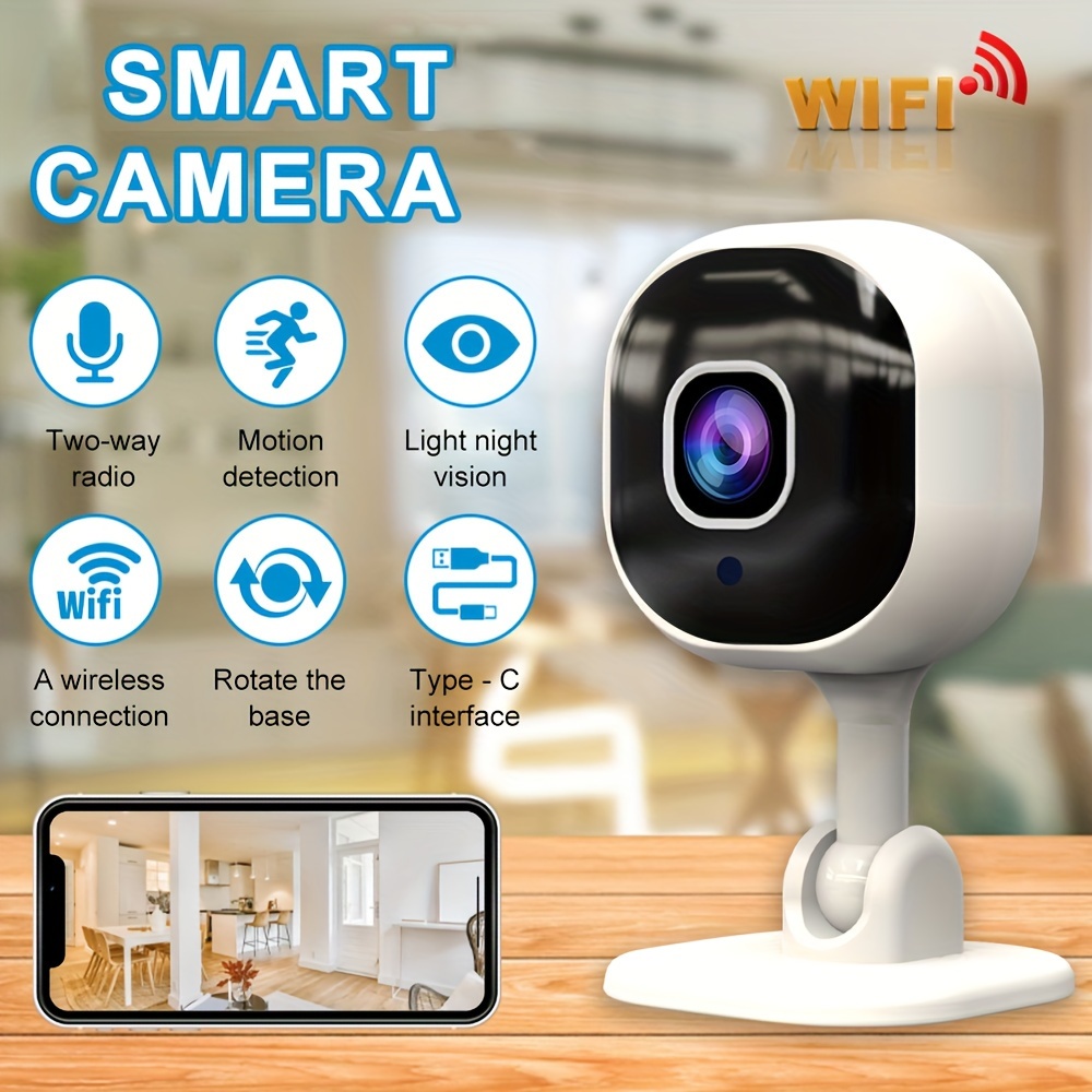 

1pc Indoor Wifi Monitor Camera, Smart Life Home Security Mini Camera, 2 Way Audio Night Vision Camera