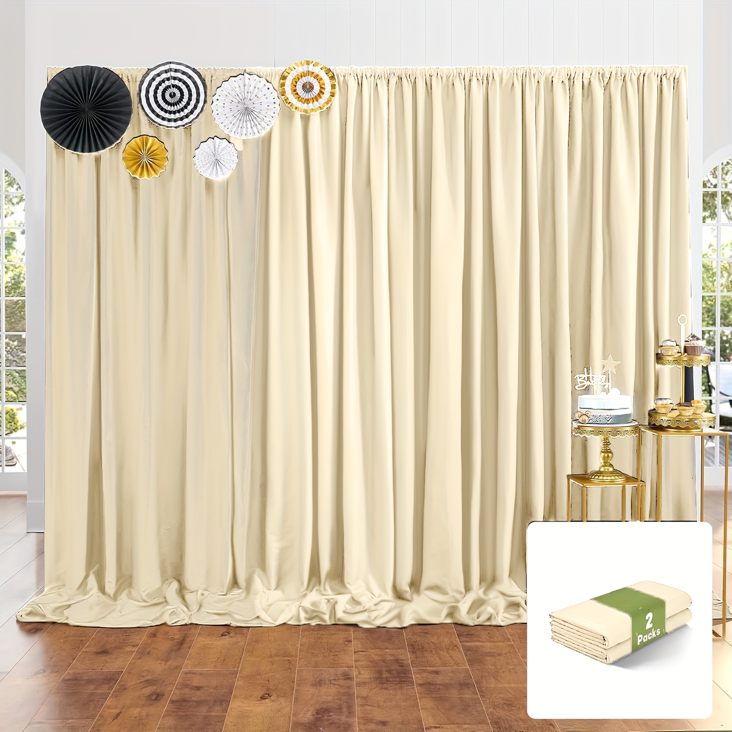 TEMU 1 Set Of 10ft X 10ft, Multicolor Wrinkle-free Backdrop Curtain Suitable For Bachelorette Parties, Wedding Decorations, Graduation Ceremonies,
