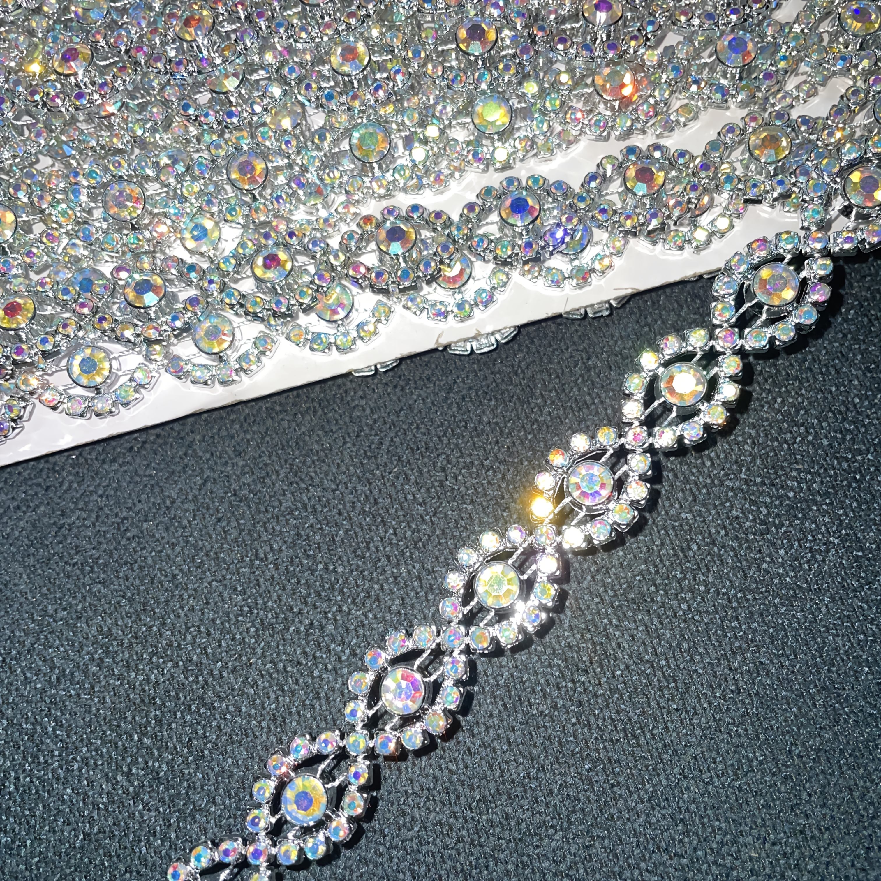 TEMU 110cm/43.31in Trim, Sparkling For Hand Sewing, Evening Dress Decoration, Shoe And Hat Decoration, Bag Decoration, Craft Decoration