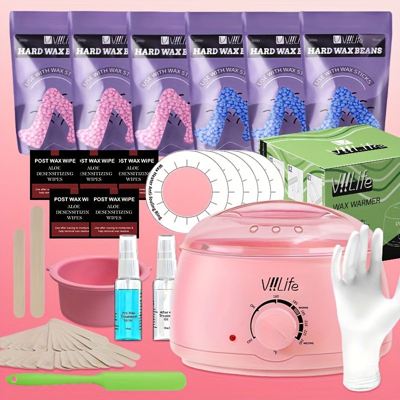 Waxing Kits Waxing Pot And Beads Wax Kit Wax Beads Pink Hair