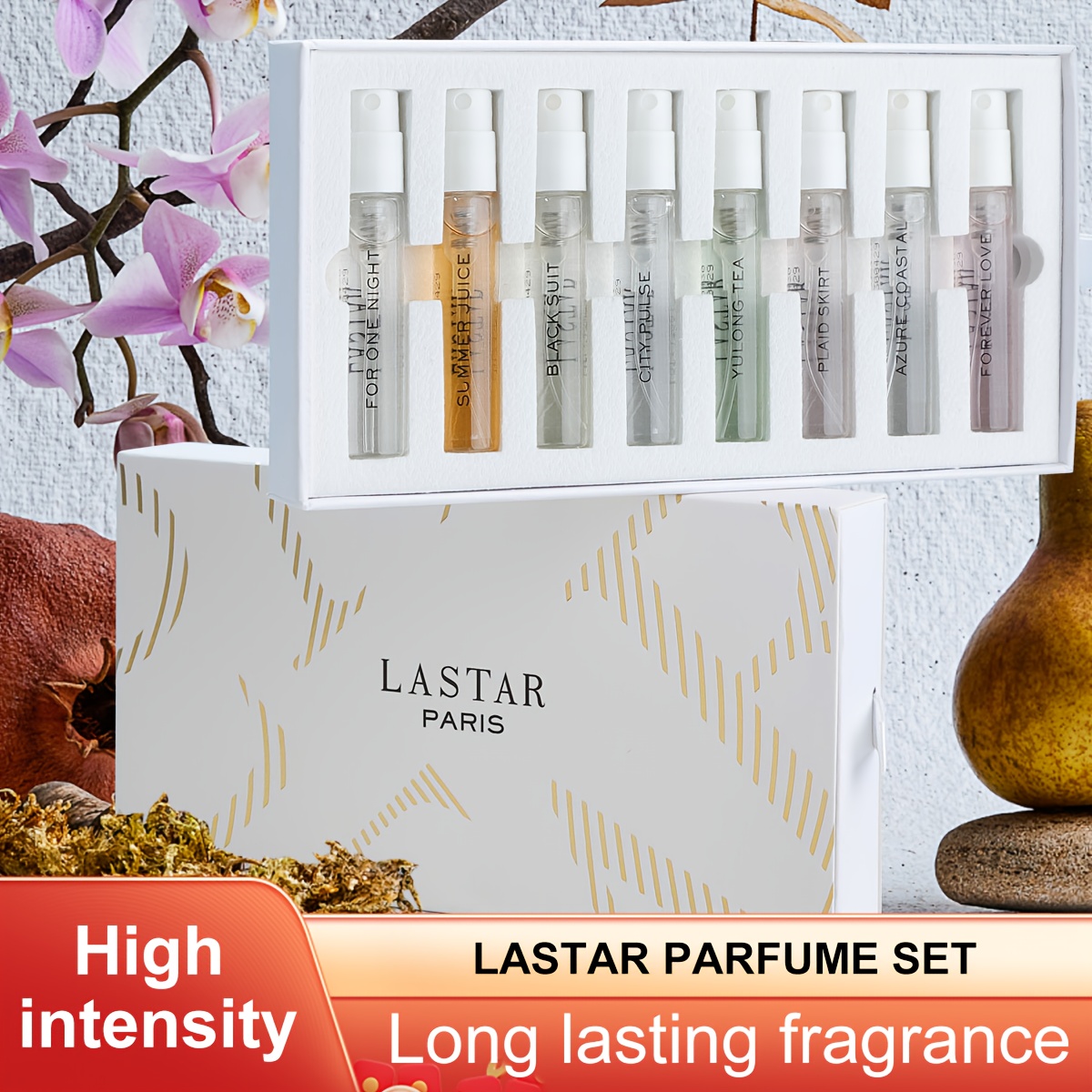 Image of Lastar 8pcs Perfume Set - 8 Multi-fragrance Perfume Collection With 7-day Non-repeating Scents, Suitable For Office, Travel, Dates, Gifts, 3ml Each (-based, Formaldehyde-free) For &