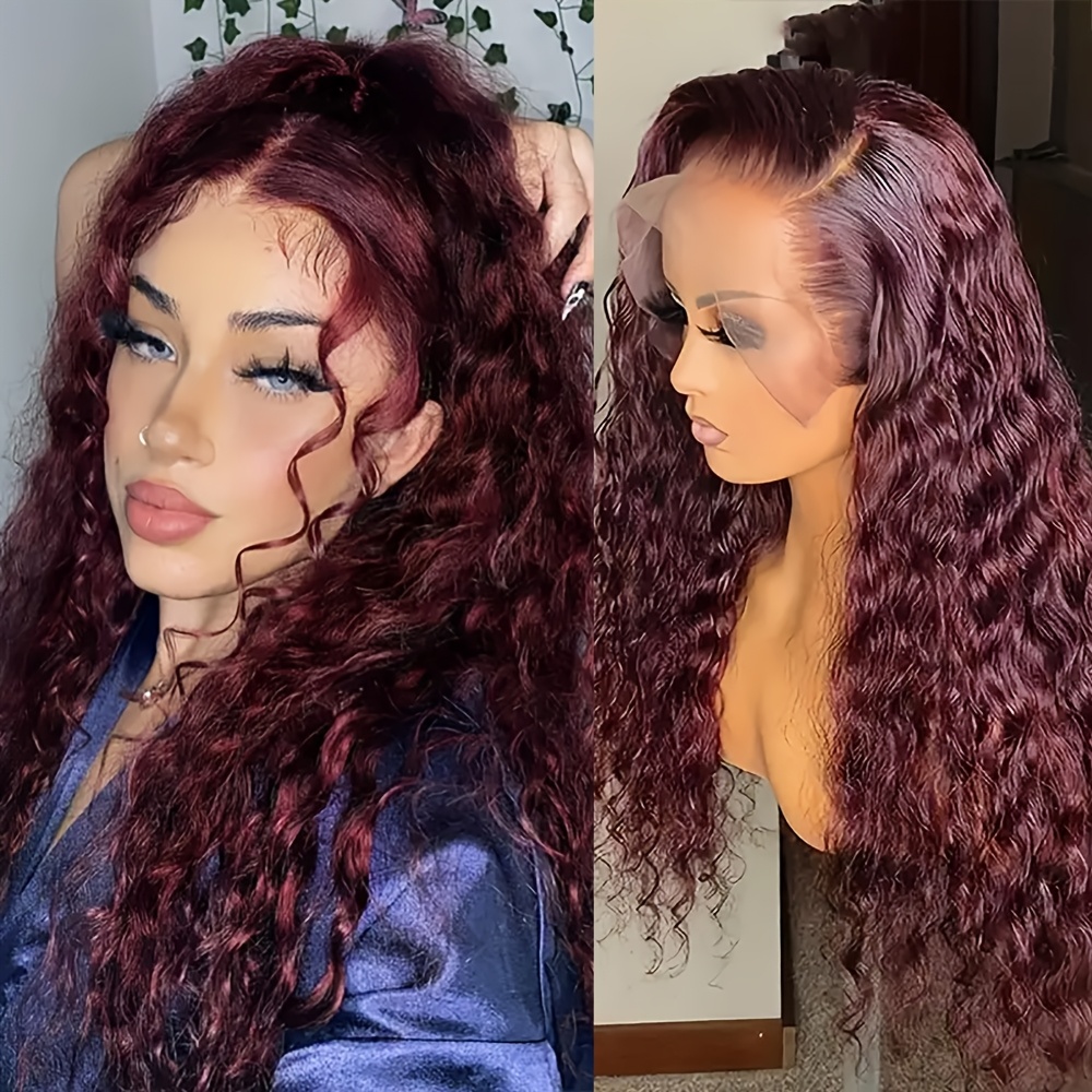 Dark Red Lace Front Wig Black Mixed Red Lace Front Wig | WigIsFashion main image 4