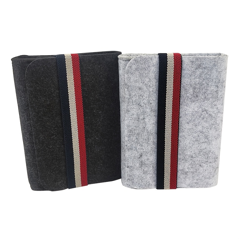 2pcs Portable Felt Storage Bags for Cables and Chargers