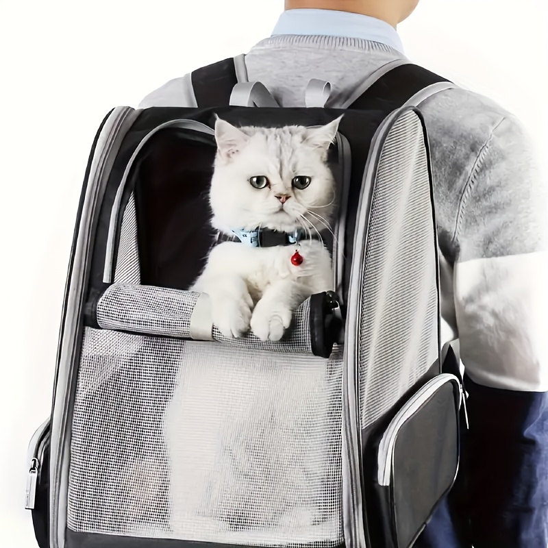 

Pet Backpack Carrier For Small Cats Dogs | Ventilated Design, Safety Straps, Buckle Support, Collapsible | Designed For Travel, Hiking & Outdoor Use