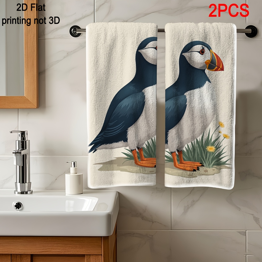 TEMU 2d Flat, 2d Flat Printing, Not 3d, 2pcs Set, Hand Towel, Themed Towel, Dish Cloth, Fingertip Towel, Bathroom Towel, Outdoor Towel, For Home Use,