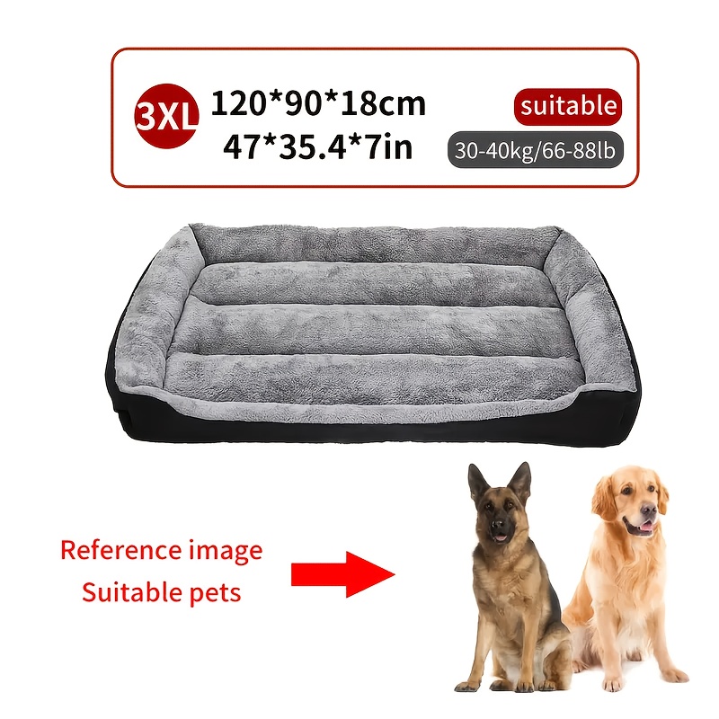 Dog Bed For Large Medium Dogs, Rectangular Washable Bed, Soft Calming Cat Bed For Indoor Senior Cats And Dogs, Orthopedic Pet Sofa Bed, Non-slip Bottom Multiple Sizes, Gifts (26.7*21.2in, Black)