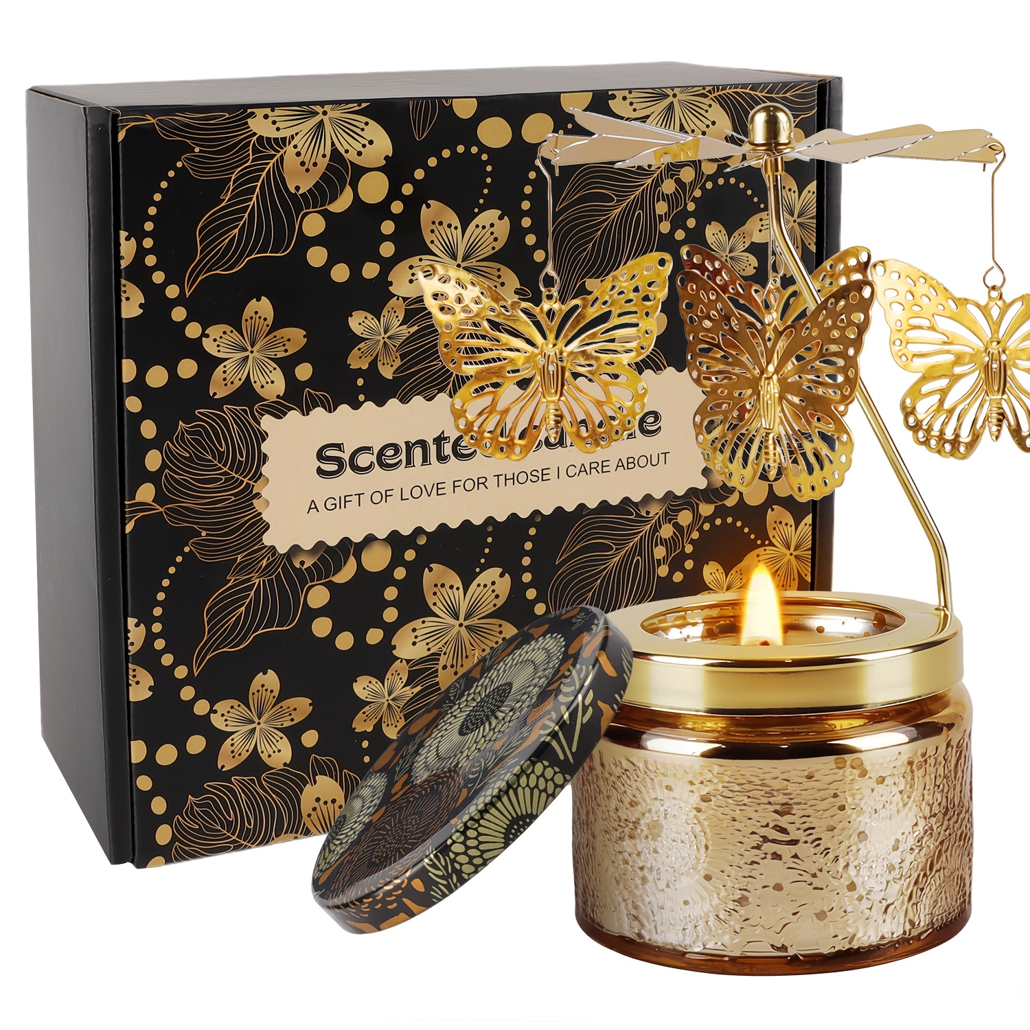 4pcs Butterfly Scented Candle Set - (Butterfly Additions) Scented Candle - Exquisite Packaged Scented Candle Gift Box - Suitable for Wedding Parties - Home Office Decoration Candle - A Carefully Prepared Scented Candle Gift for Friends And Family
