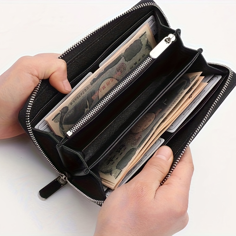 

Genuine Leather Card Case, Multi Card Slots Wallet, Fashion Large Capacity Credit Card Holder, Trendy Mini Bag For Women