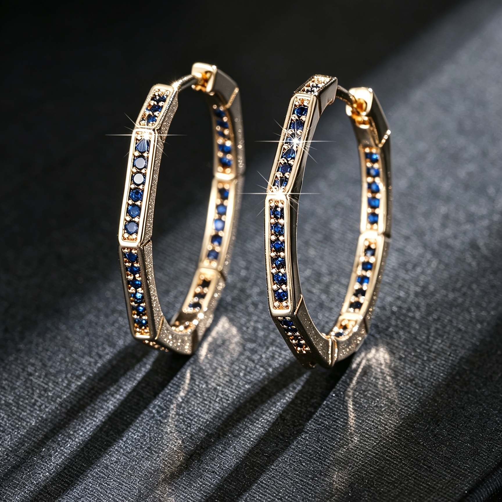 Women's Geometric Square Hoop Earrings, Light Luxury Design